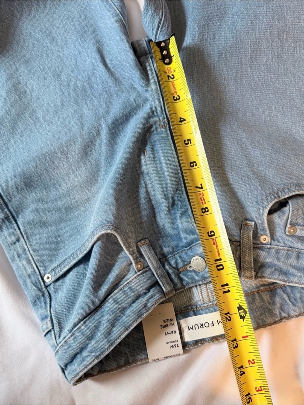 DENIM FORUM Remy Hi Rise Wide 26 True Super Light Blue - Picture 8 of 10